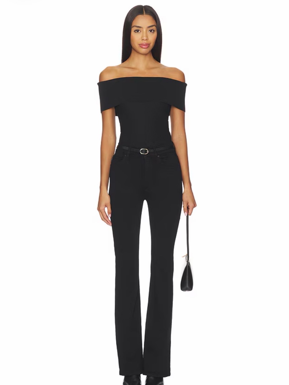 DL1961 Bridget Boot High-Rise Black Flare Raw Hem Jeans (27) - Picture 5 of 14